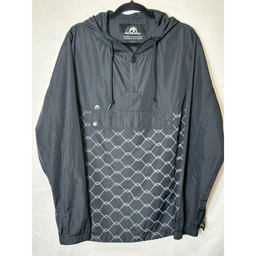 Sketchy Tank Disturbing The Comfortable Men's 1/4 Zip Hooded Jacket Size L